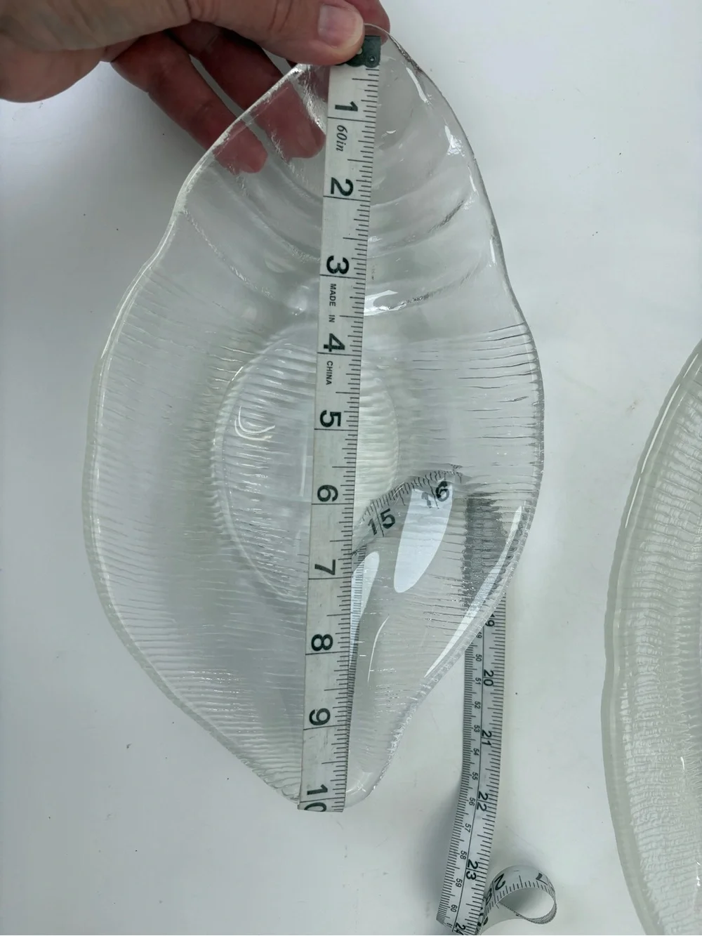 Italian Coastal Vintage Glass Shell-Shaped Serving Dishes - Heavy and Textured